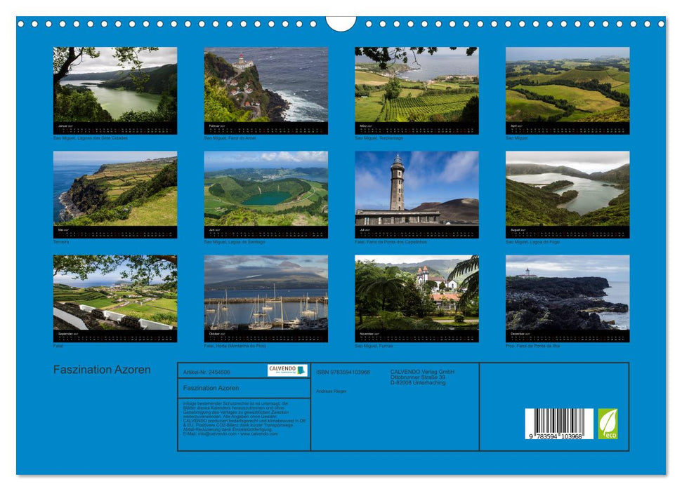 Faszination Azoren (CALVENDO Wandkalender 2027)