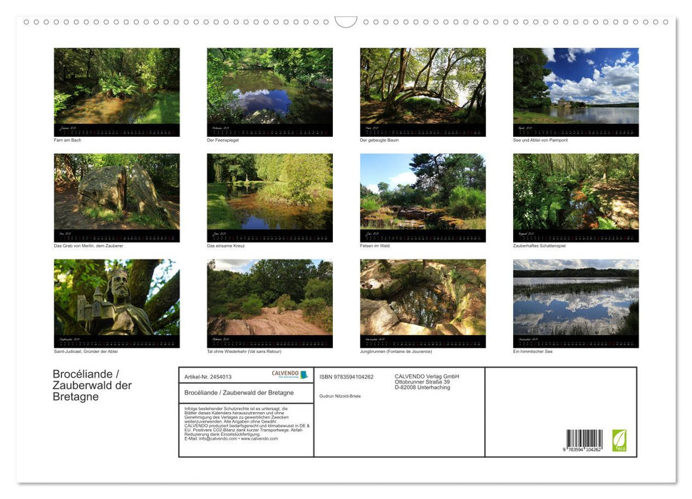 Brocéliande / Zauberwald der Bretagne (CALVENDO Wandkalender 2027)