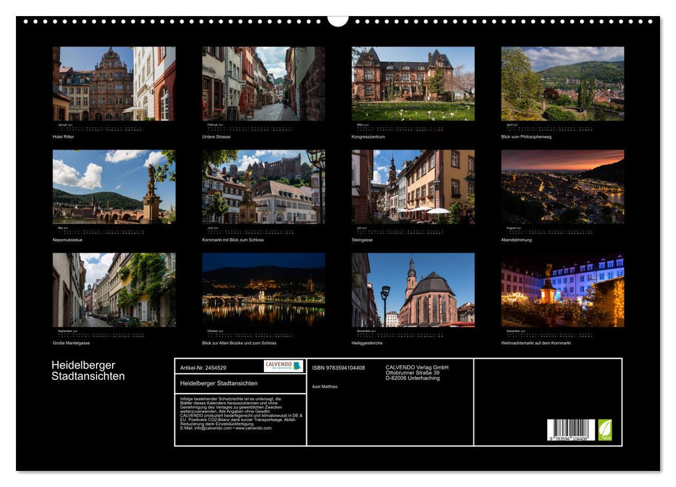 Heidelberger Stadtansichten (CALVENDO Wandkalender 2027)