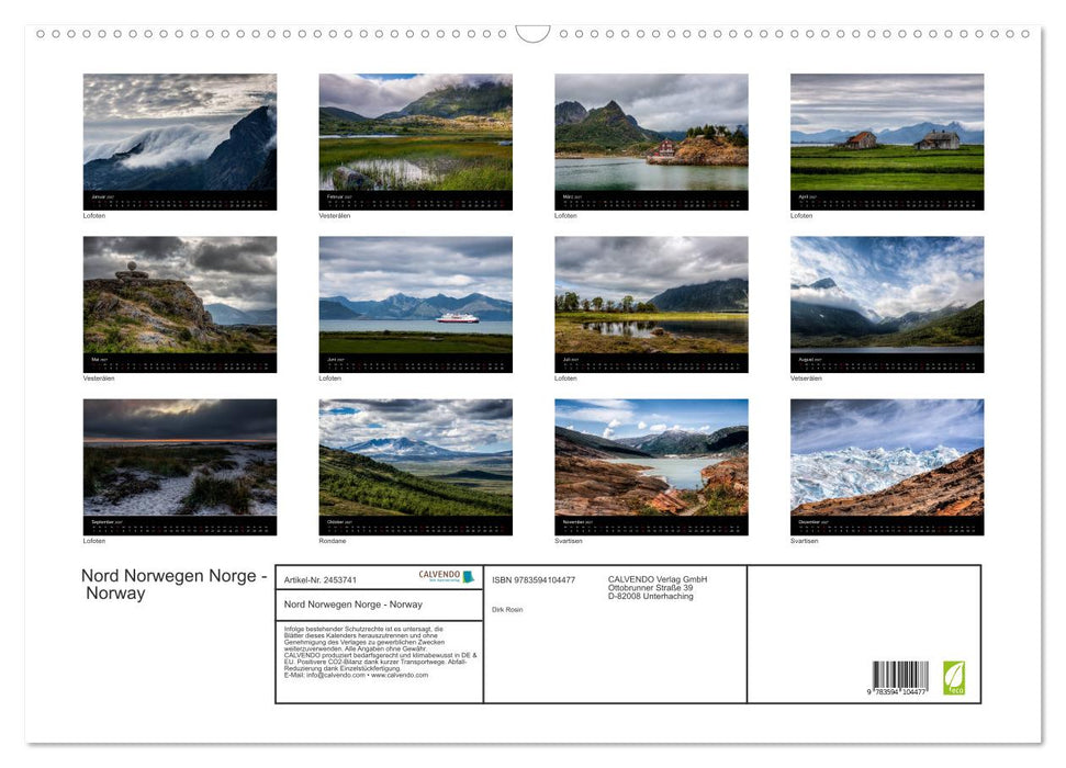 Nord Norwegen Norge - Norway (CALVENDO Wandkalender 2027)