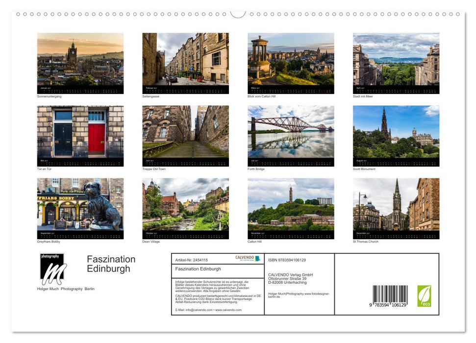 Faszination Edinburgh (CALVENDO Premium Wandkalender 2027)