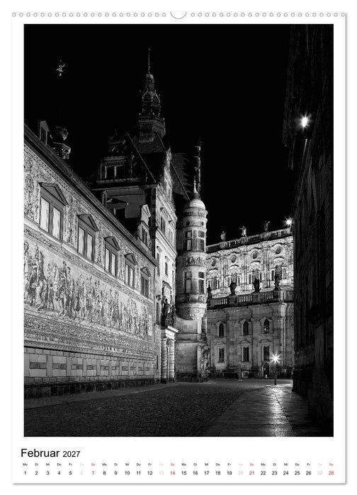 Dresden Traumstadt in Schwarz-Weiß (CALVENDO Wandkalender 2027)