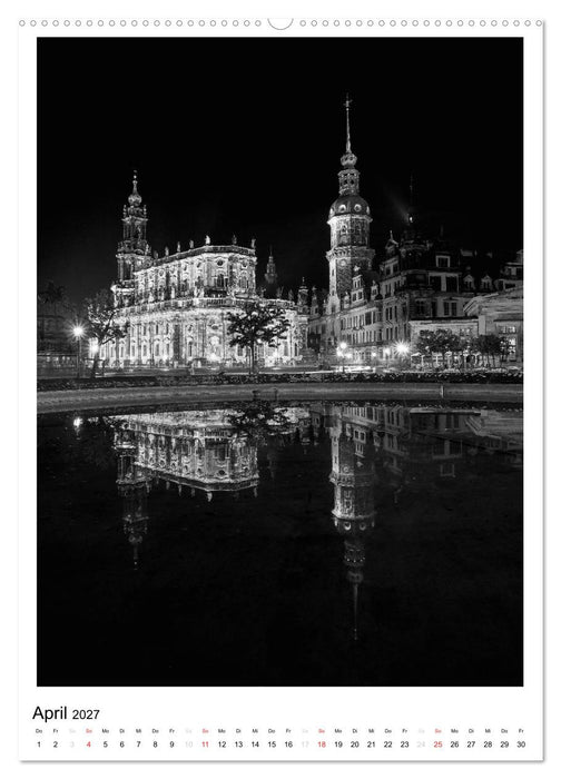 Dresden Traumstadt in Schwarz-Weiß (CALVENDO Wandkalender 2027)