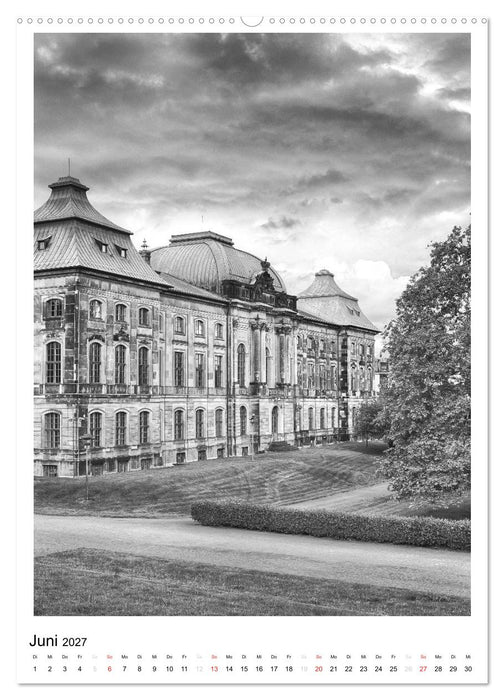 Dresden Traumstadt in Schwarz-Weiß (CALVENDO Wandkalender 2027)