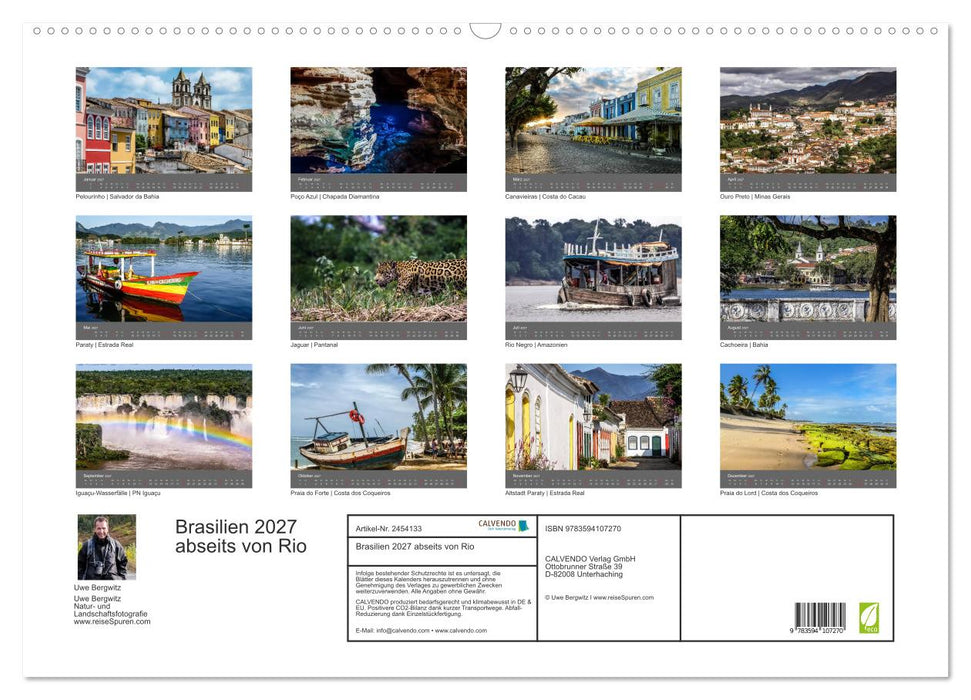 Brasilien 2027 abseits von Rio (CALVENDO Wandkalender 2027)