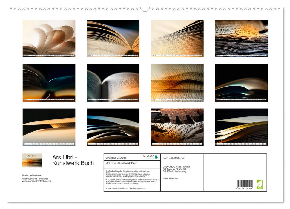 Ars Libri - Kunstwerk Buch (CALVENDO Wandkalender 2027)