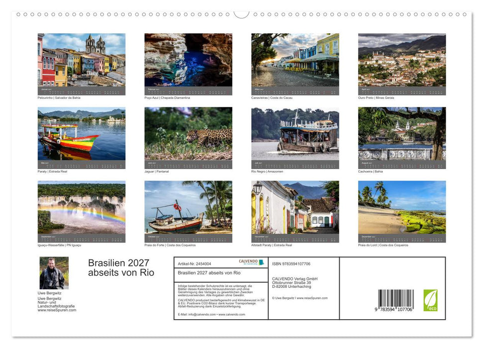Brasilien 2027 abseits von Rio (CALVENDO Premium Wandkalender 2027)