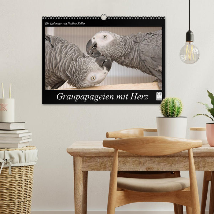 Graupapageien mit Herz (CALVENDO Wandkalender 2027)