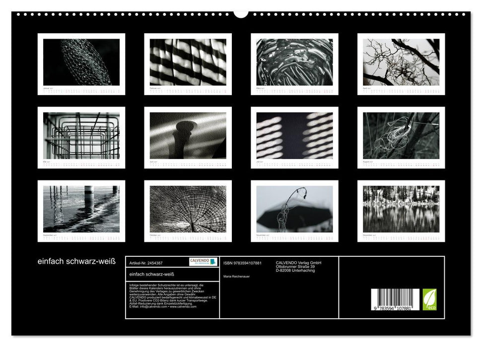 einfach schwarz-weiß (CALVENDO Premium Wandkalender 2027)