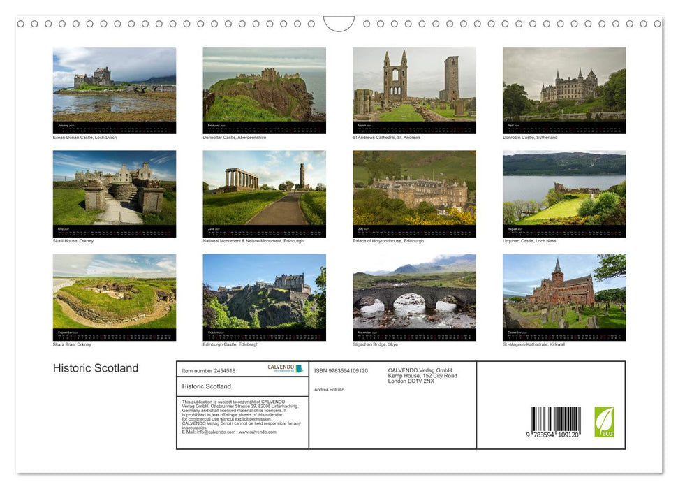 Historic Scotland (CALVENDO Monthly Calendar 2027)