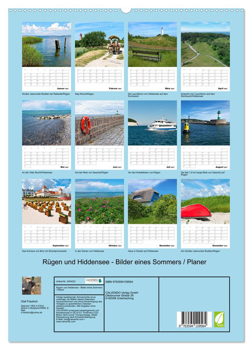 Rügen und Hiddensee - Bilder eines Sommers / Planer (CALVENDO Premium Wandkalender 2027)