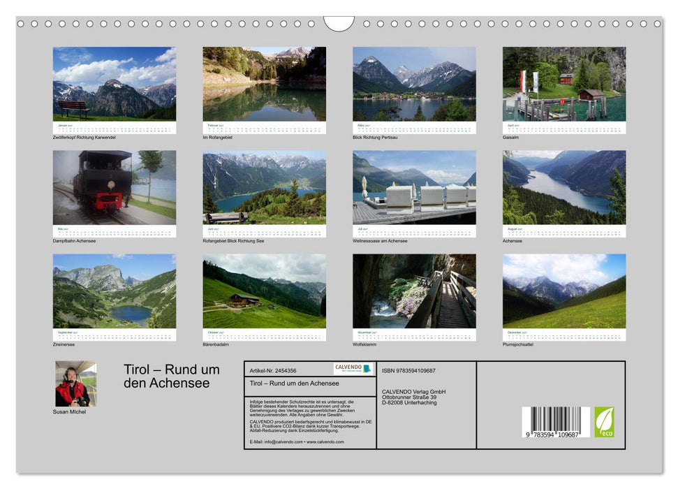 Tirol – Rund um den Achensee (CALVENDO Wandkalender 2027)