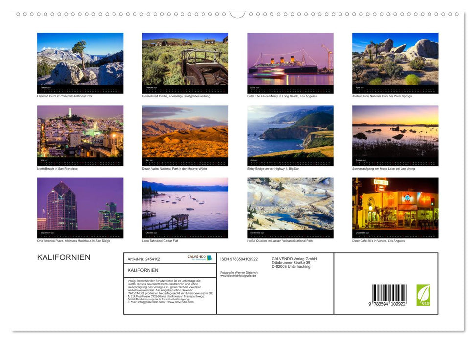 KALIFORNIEN (CALVENDO Premium Wandkalender 2027)