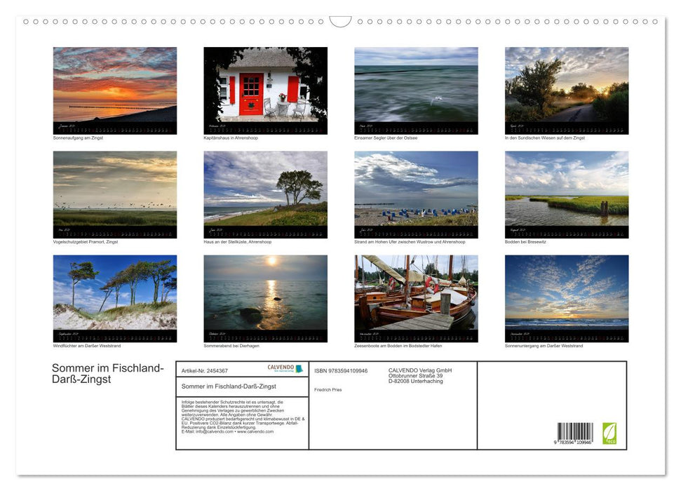 Sommer im Fischland-Darß-Zingst (CALVENDO Wandkalender 2027)