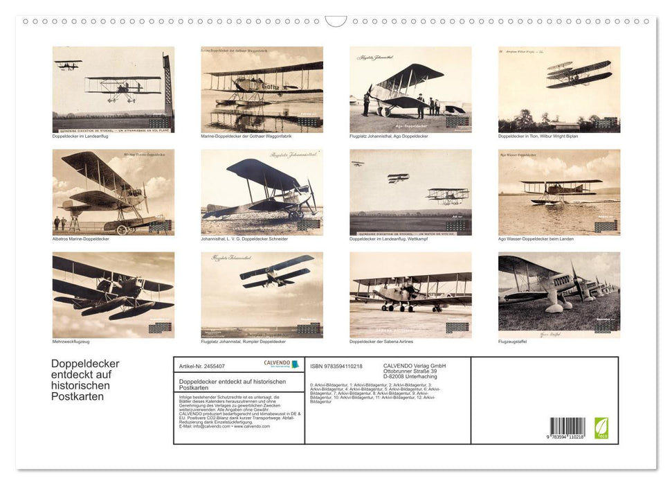 Doppeldecker entdeckt auf historischen Postkarten (CALVENDO Wandkalender 2027)