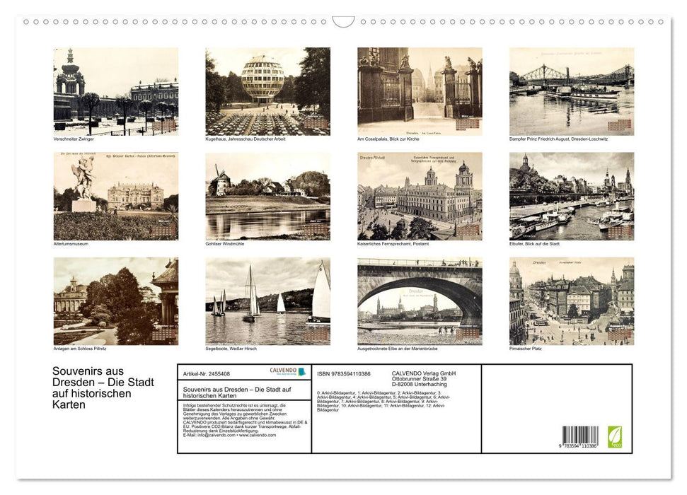 Souvenirs aus Dresden – Die Stadt auf historischen Karten (CALVENDO Wandkalender 2027)