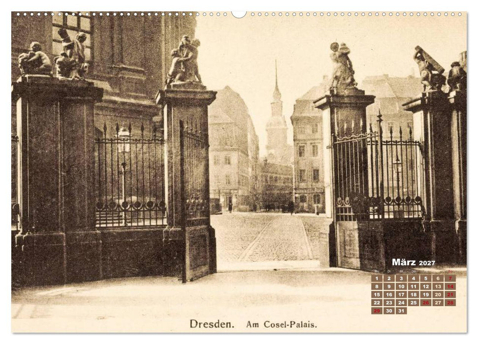 Souvenirs aus Dresden – Die Stadt auf historischen Karten (CALVENDO Wandkalender 2027)