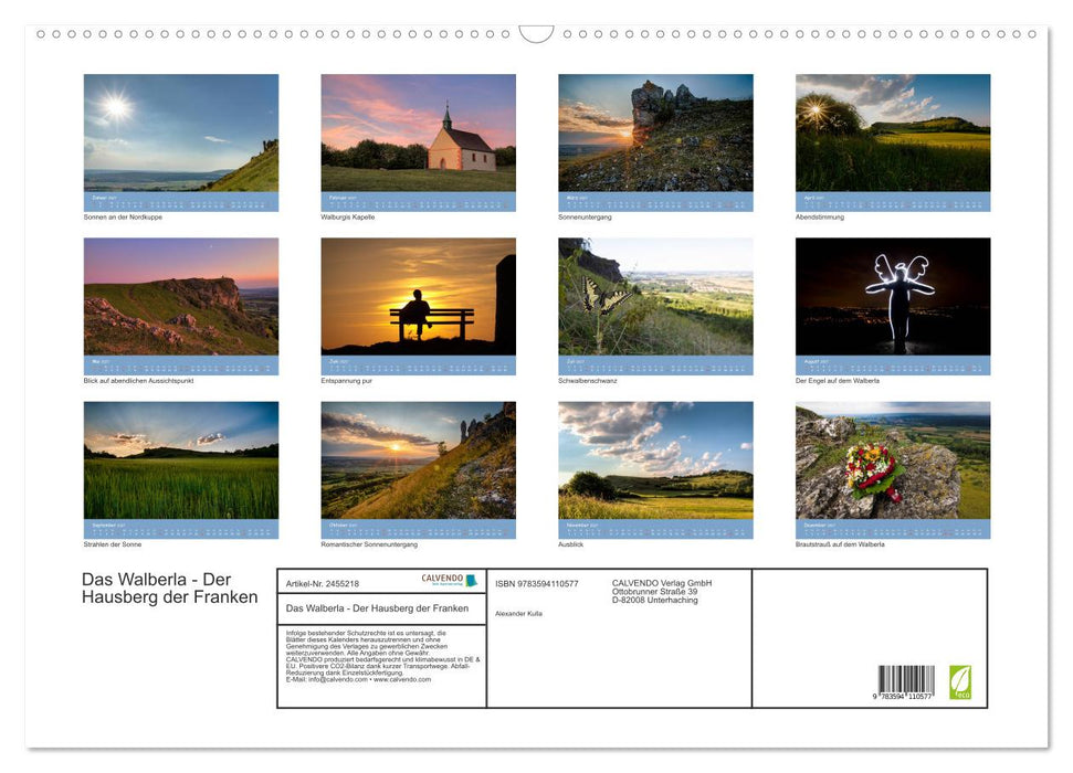 Das Walberla - Der Hausberg der Franken (CALVENDO Wandkalender 2027)
