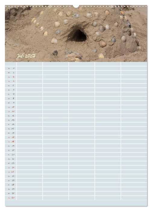 Kleine Sand-Schönheiten / Familienplaner (CALVENDO Premium Wandkalender 2027)