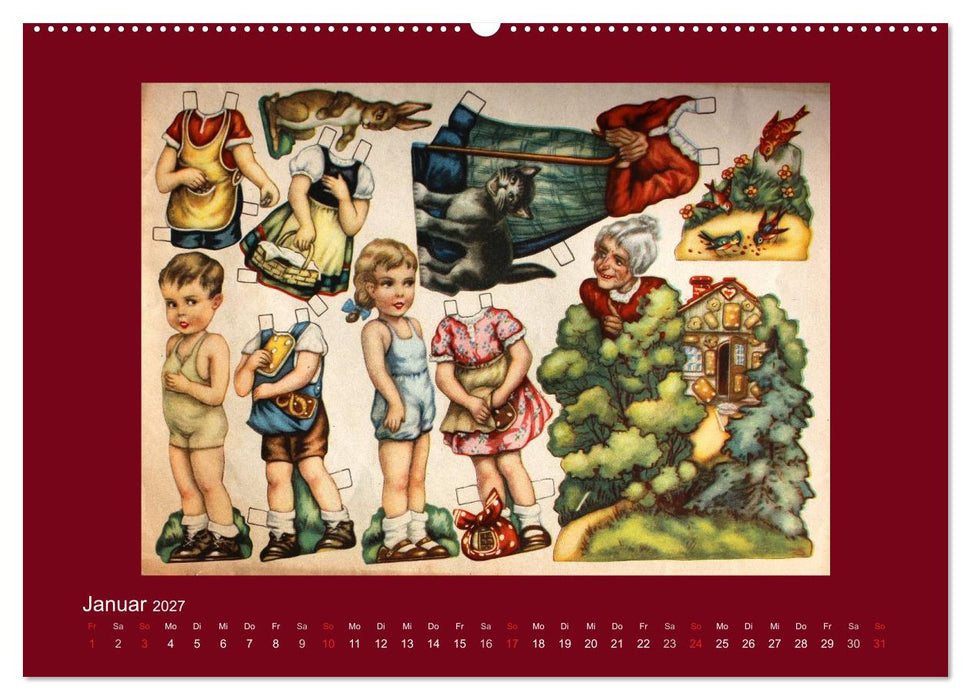 Alte europäische Ankleidepuppen aus Papier (CALVENDO Wandkalender 2027)