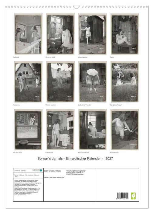 So war´s damals - Ein erotischer Kalender - 2027 (CALVENDO Wandkalender 2027)