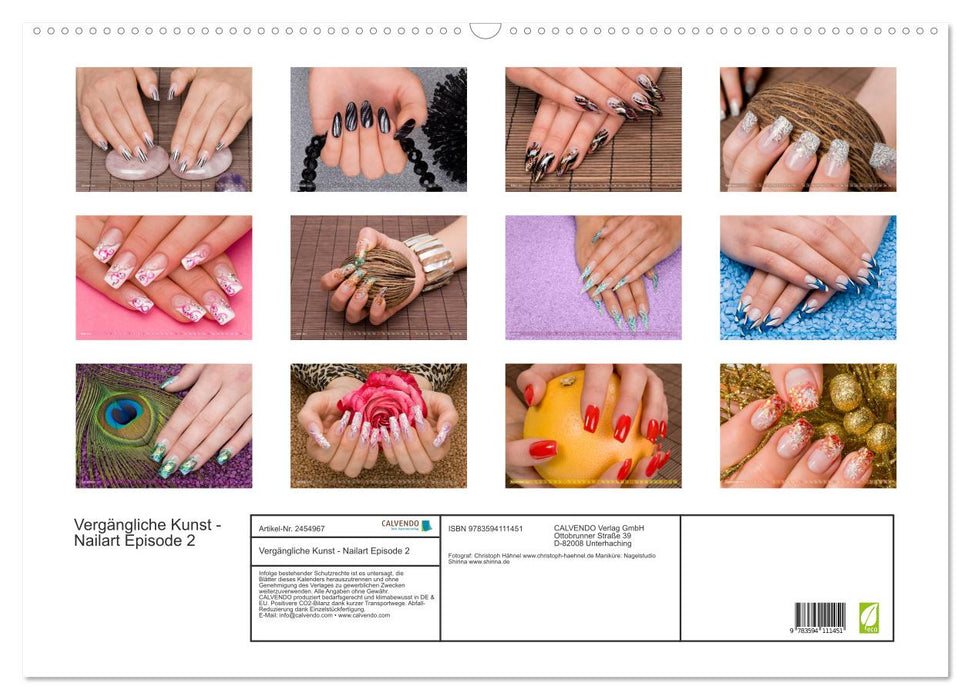 Vergängliche Kunst - Nailart Episode 2 (CALVENDO Wandkalender 2027)