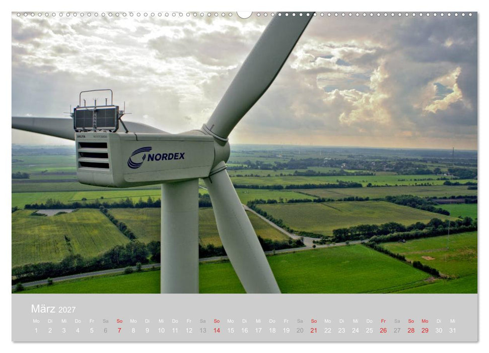 Windkraftanlagen aus der Luft fotografiert (CALVENDO Premium Wandkalender 2027)