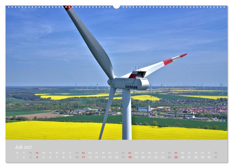 Windkraftanlagen aus der Luft fotografiert (CALVENDO Premium Wandkalender 2027)