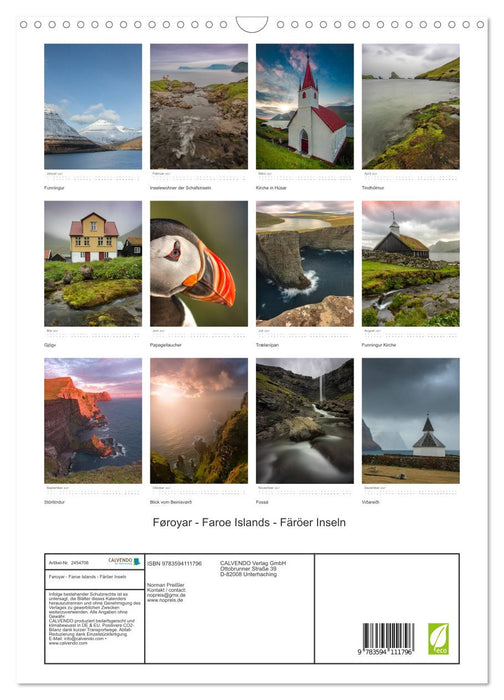 Føroyar - Faroe Islands - Färöer Inseln (CALVENDO Wandkalender 2027)