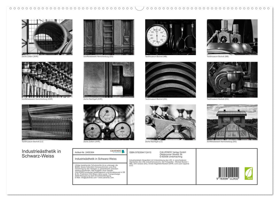 Industrieästhetik in Schwarz-Weiss (CALVENDO Premium Wandkalender 2027)