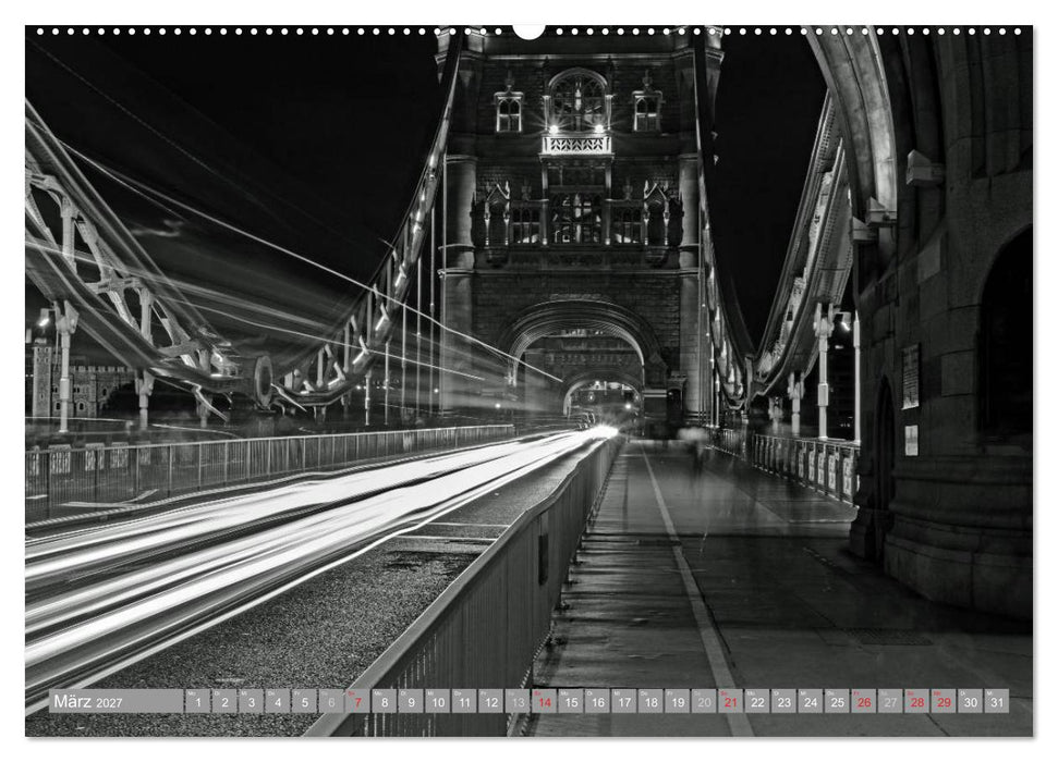 London in Schwarz-Weiß (CALVENDO Wandkalender 2027)