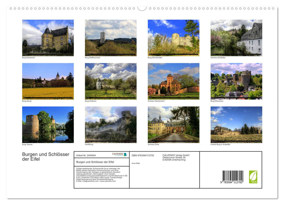 Burgen und Schlösser der Eifel (CALVENDO Premium Wandkalender 2027)