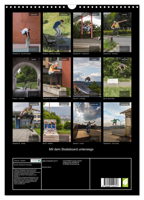 Mit dem Skateboard unterwegs (CALVENDO Wandkalender 2027)
