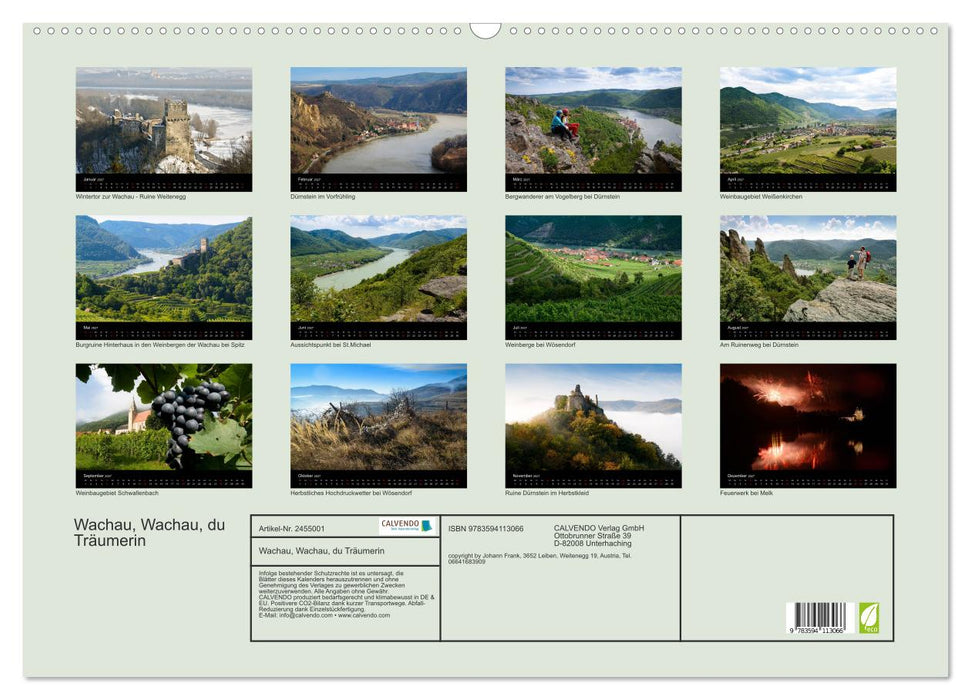 Wachau, Wachau, du Träumerin (CALVENDO Wandkalender 2027)