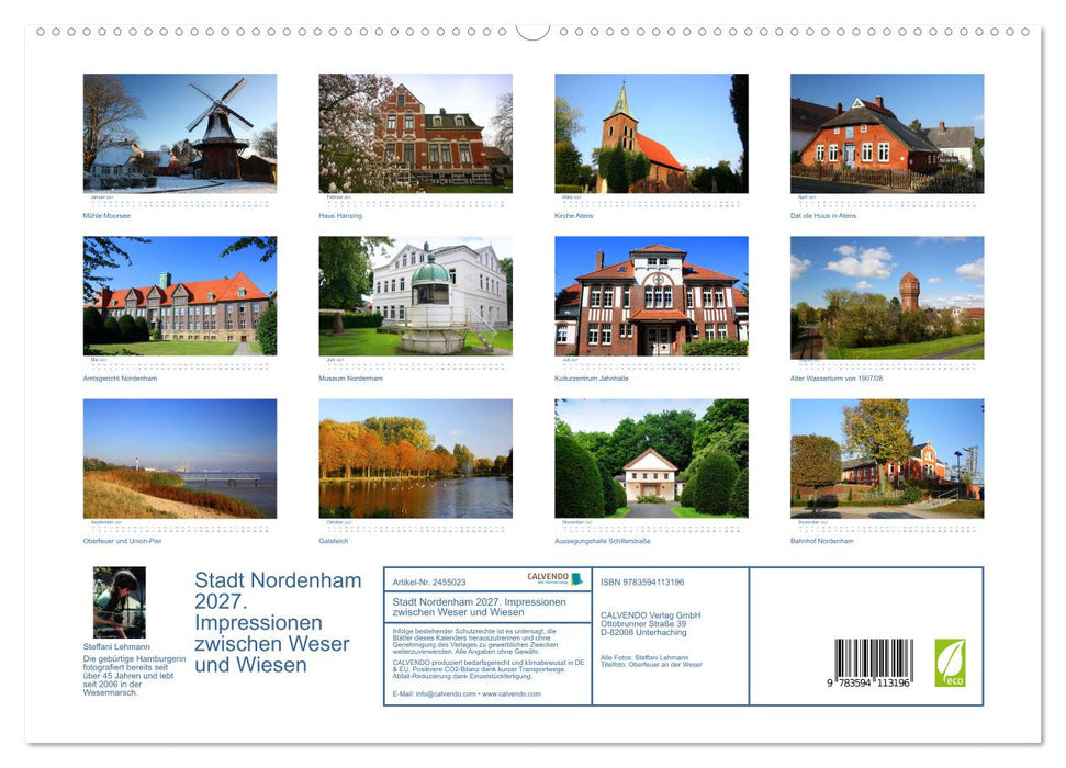 Stadt Nordenham 2027. Impressionen zwischen Weser und Wiesen (CALVENDO Premium Wandkalender 2027)