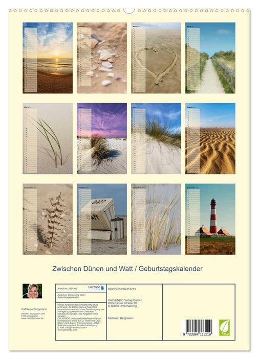 Zwischen Dünen und Watt / Geburtstagskalender (CALVENDO Premium Wandkalender 2027)