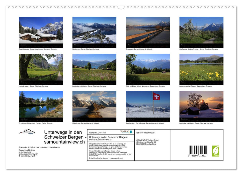 Unterwegs in den Schweizer Bergen - Swissmountainview (CALVENDO Premium Wandkalender 2027)