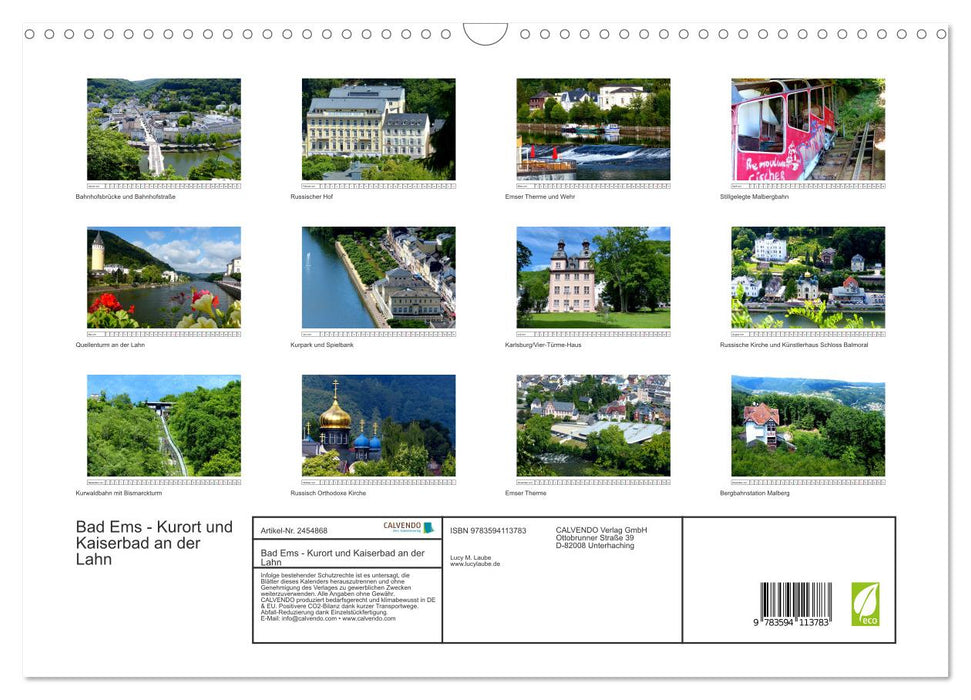 Bad Ems - Kurort und Kaiserbad an der Lahn (CALVENDO Wandkalender 2027)