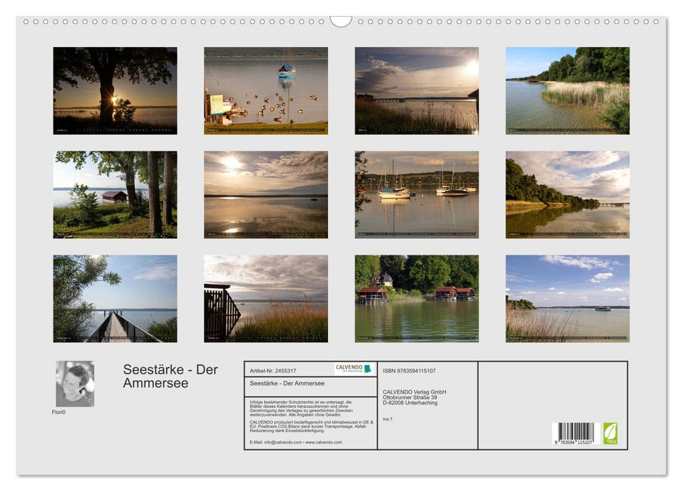 Seestärke - Der Ammersee (CALVENDO Wandkalender 2027)