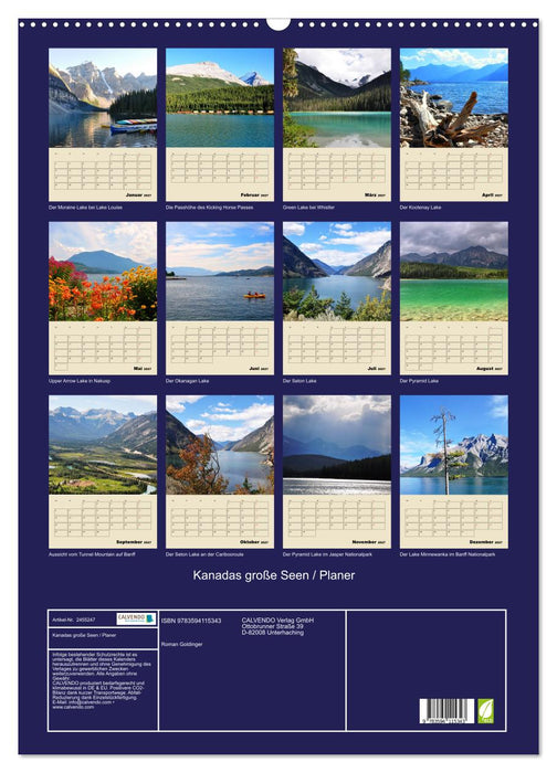 Kanadas große Seen / Planer (CALVENDO Wandkalender 2027)
