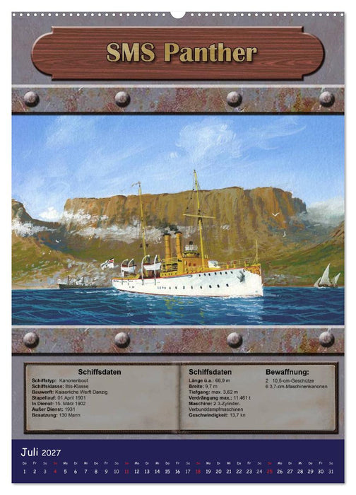 Die kaiserliche Marine 1871 - 1918 (CALVENDO Premium Wandkalender 2027)