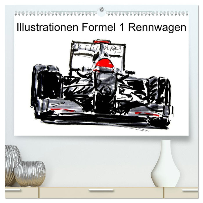 Illustrationen Formel 1 Rennwagen (CALVENDO Premium Wandkalender 2027)