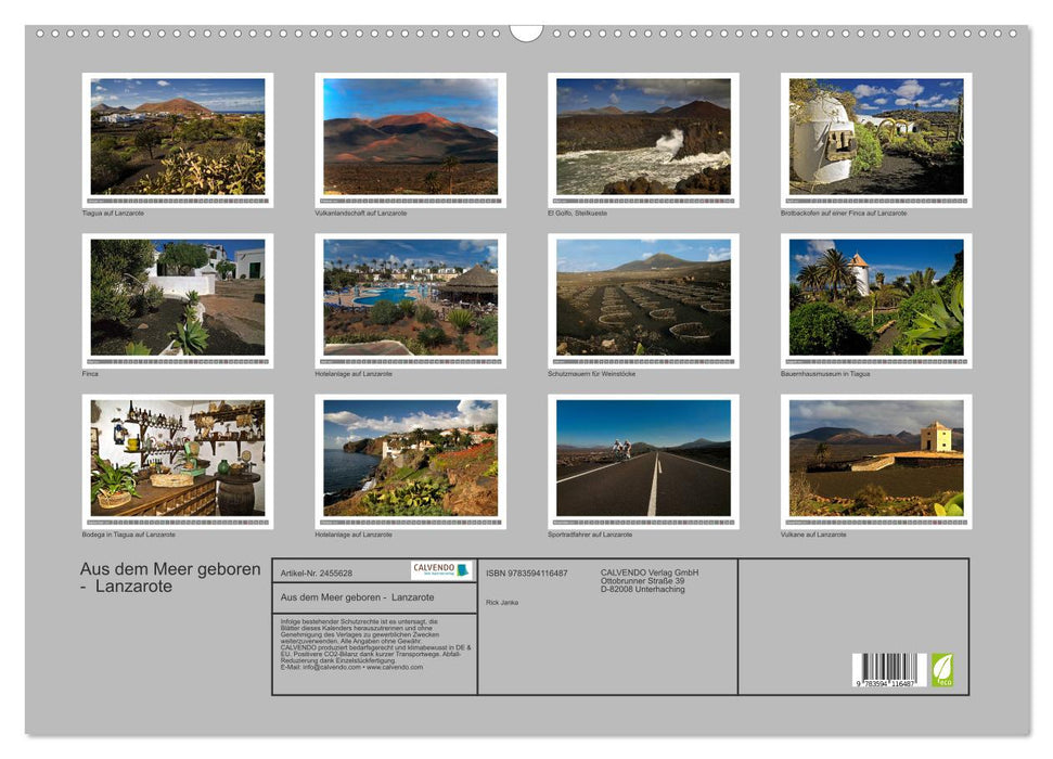 Aus dem Meer geboren - Lanzarote (CALVENDO Wandkalender 2027)