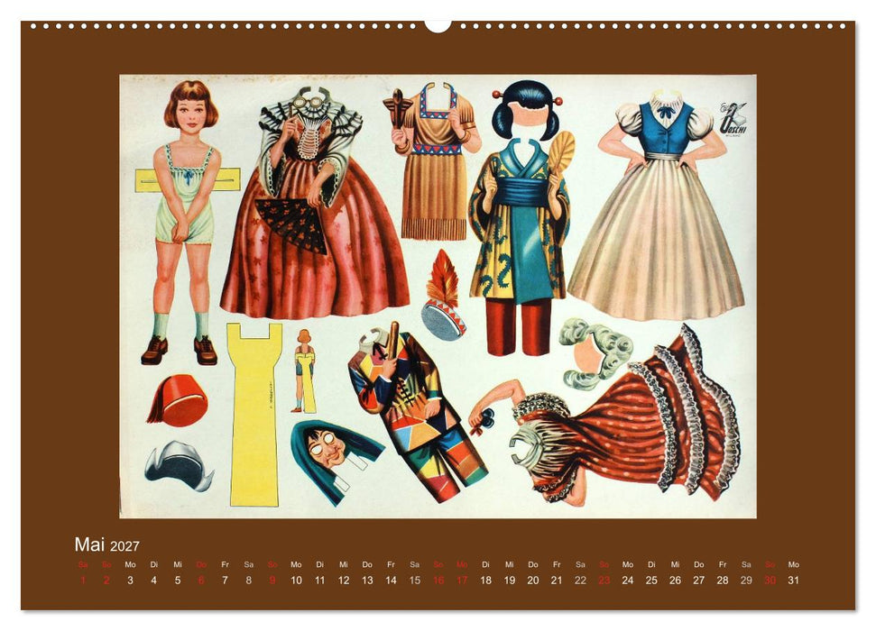 Alte europäische Ankleidepuppen aus Papier (CALVENDO Premium Wandkalender 2027)