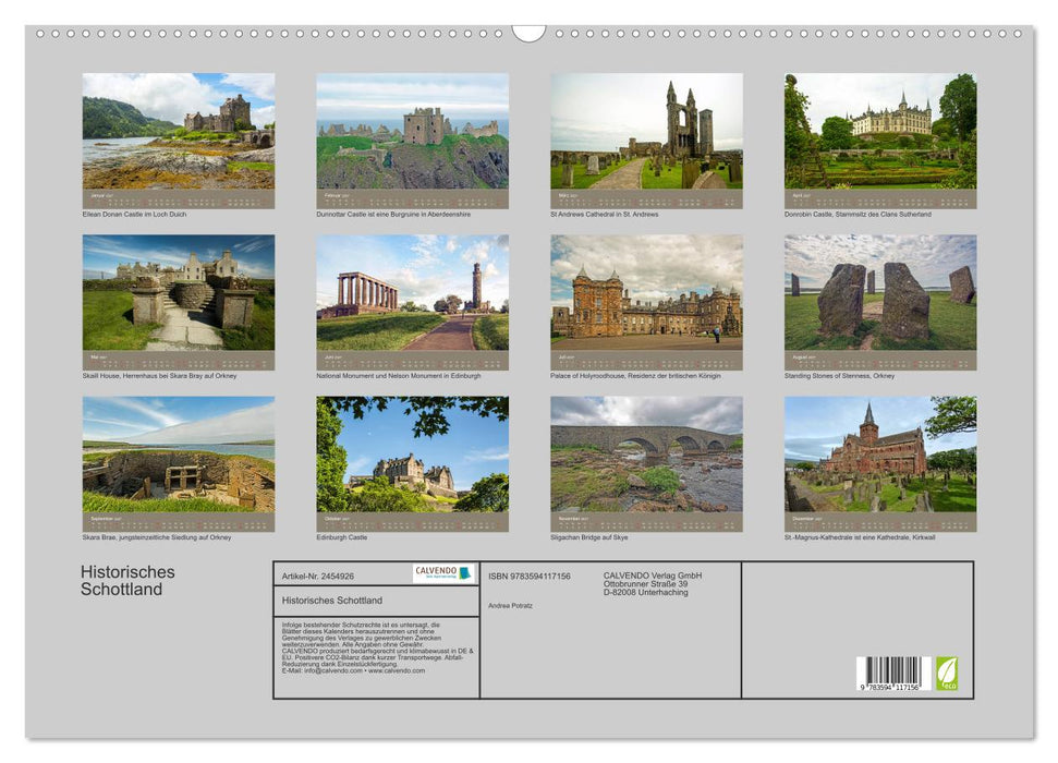 Historisches Schottland (CALVENDO Wandkalender 2027)