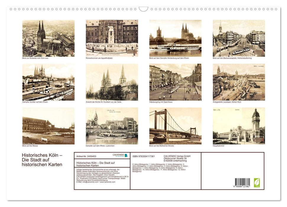 Historisches Köln – Die Stadt auf historischen Karten (CALVENDO Wandkalender 2027)