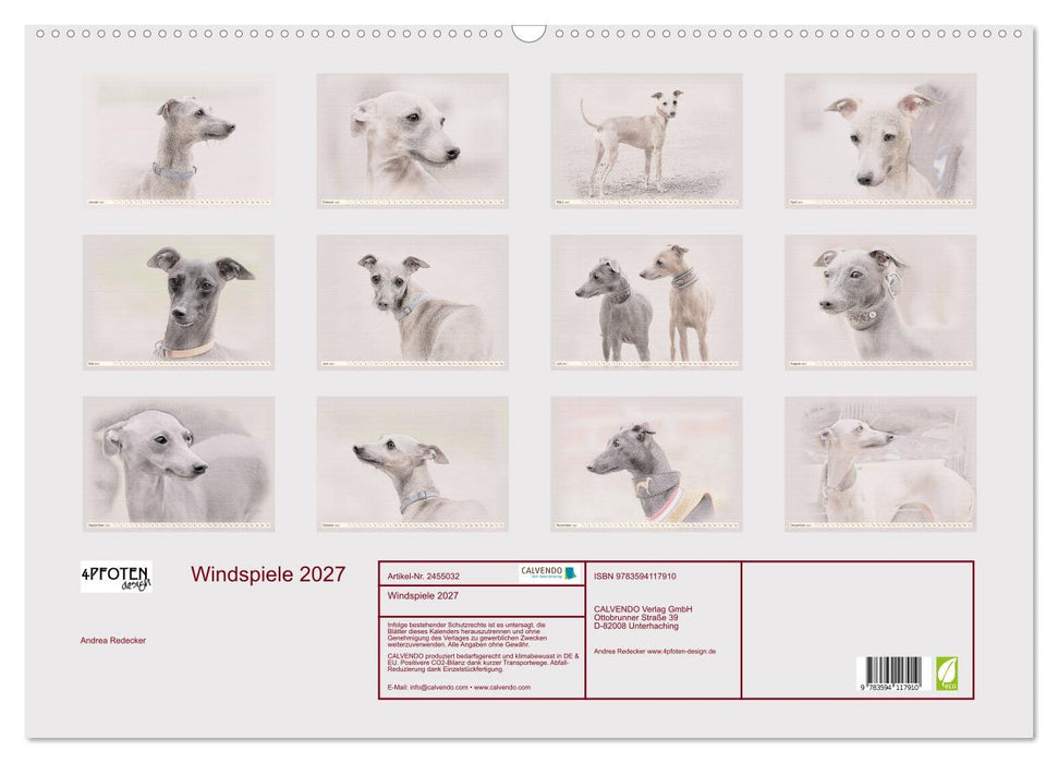 Windspiele 2027 (CALVENDO Wandkalender 2027)