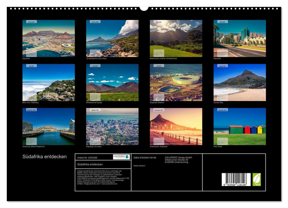 Südafrika entdecken (CALVENDO Premium Wandkalender 2027)