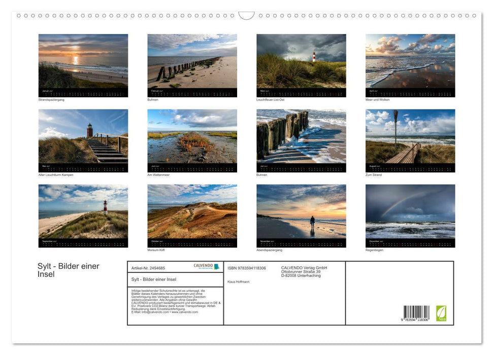 Sylt - Bilder einer Insel (CALVENDO Wandkalender 2027)