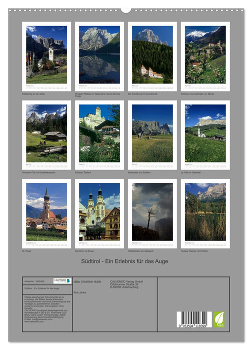 Südtirol - Ein Erlebnis für das Auge (CALVENDO Premium Wandkalender 2027)